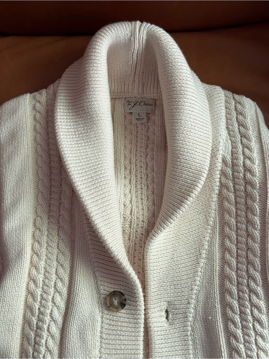 J. Crew Other - J. Crew Cream Cable-Knit Shawl Collar Cardigan